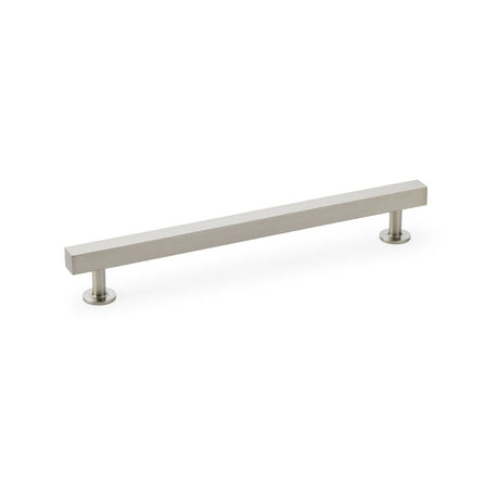 This is an image showing Alexander & Wilks Square T-Bar Cabinet Pull Handle - Satin Nickel - Centres 192mm aw815-192-sn available to order from T.H Wiggans Ironmongery in Kendal, quick delivery and discounted prices.