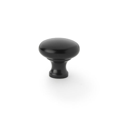 This is an image showing Alexander & Wilks Wade Round Cupboard Knob - Black - 32mm aw836-32-bl available to order from T.H Wiggans Ironmongery in Kendal, quick delivery and discounted prices.