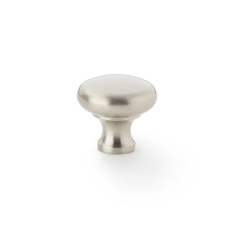 This is an image showing Alexander & Wilks Wade Round Cupboard Knob - Satin Nickel - 32mm aw836-32-sn available to order from T.H Wiggans Ironmongery in Kendal, quick delivery and discounted prices.