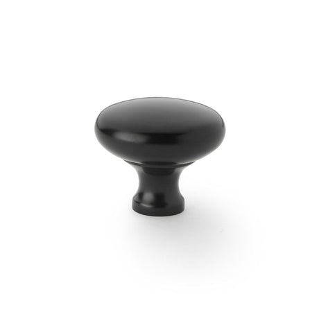 This is an image showing Alexander & Wilks Wade Round Cupboard Knob - Black - 38mm aw836-38-bl available to order from T.H Wiggans Ironmongery in Kendal, quick delivery and discounted prices.