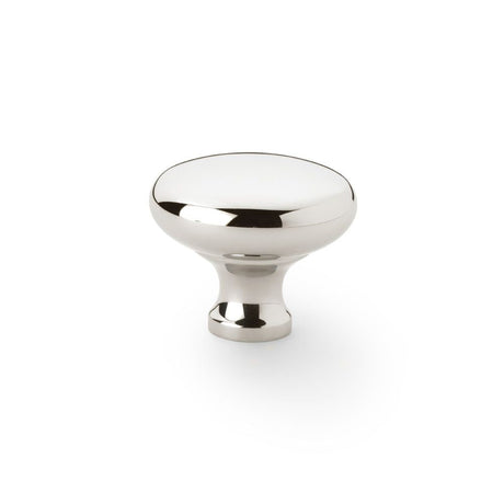 This is an image showing Alexander & Wilks Wade Round Cupboard Knob - Polished Nickel - 38mm aw836-38-pn available to order from T.H Wiggans Ironmongery in Kendal, quick delivery and discounted prices.