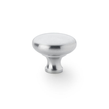This is an image showing Alexander & Wilks Wade Round Cupboard Knob - Satin Chrome - 38mm aw836-38-sc available to order from T.H Wiggans Ironmongery in Kendal, quick delivery and discounted prices.
