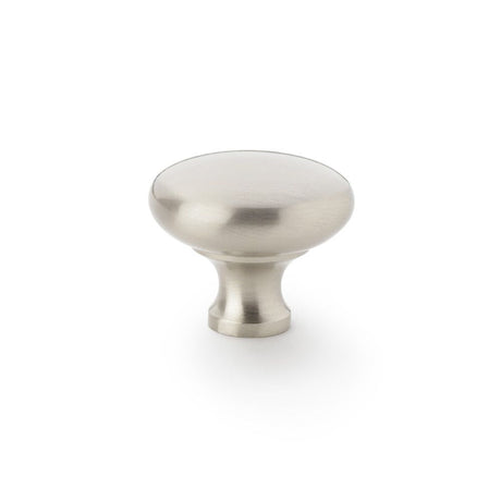 This is an image showing Alexander & Wilks Wade Round Cupboard Knob - Satin Nickel - 38mm aw836-38-sn available to order from T.H Wiggans Ironmongery in Kendal, quick delivery and discounted prices.