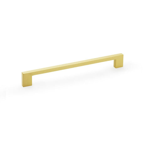 This is an image showing Alexander & Wilks Marco Cupboard Pull Handle - Satin Brass - 224mm aw837-224-sb available to order from T.H Wiggans Ironmongery in Kendal, quick delivery and discounted prices.