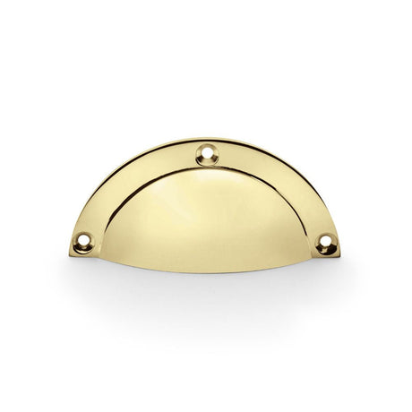 This is an image showing Alexander & Wilks Raoul Cup Handle - Polished Brass aw910pb available to order from T.H Wiggans Ironmongery in Kendal, quick delivery and discounted prices.
