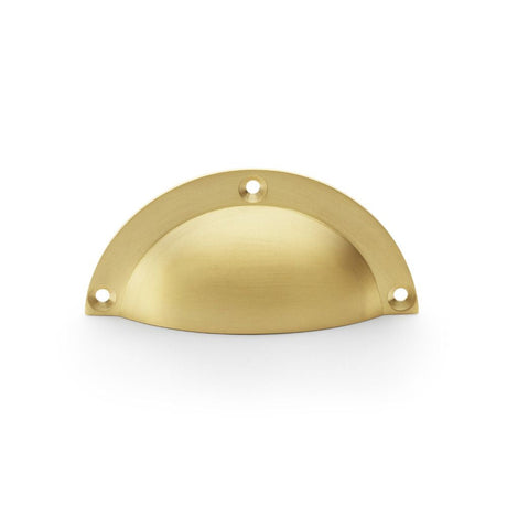 This is an image showing Alexander & Wilks Raoul Cup Handle - Satin Brass aw910sb available to order from T.H Wiggans Ironmongery in Kendal, quick delivery and discounted prices.
