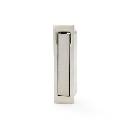 This is an image showing Alexander & Wilks Square Sliding Door Edge Pull - Satin Nickel aw990sn available to order from T.H Wiggans Ironmongery in Kendal, quick delivery and discounted prices.