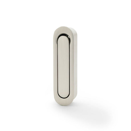 This is an image showing Alexander & Wilks Radius Sliding Door Edge Pull - Satin Nickel aw991sn available to order from T.H Wiggans Ironmongery in Kendal, quick delivery and discounted prices.