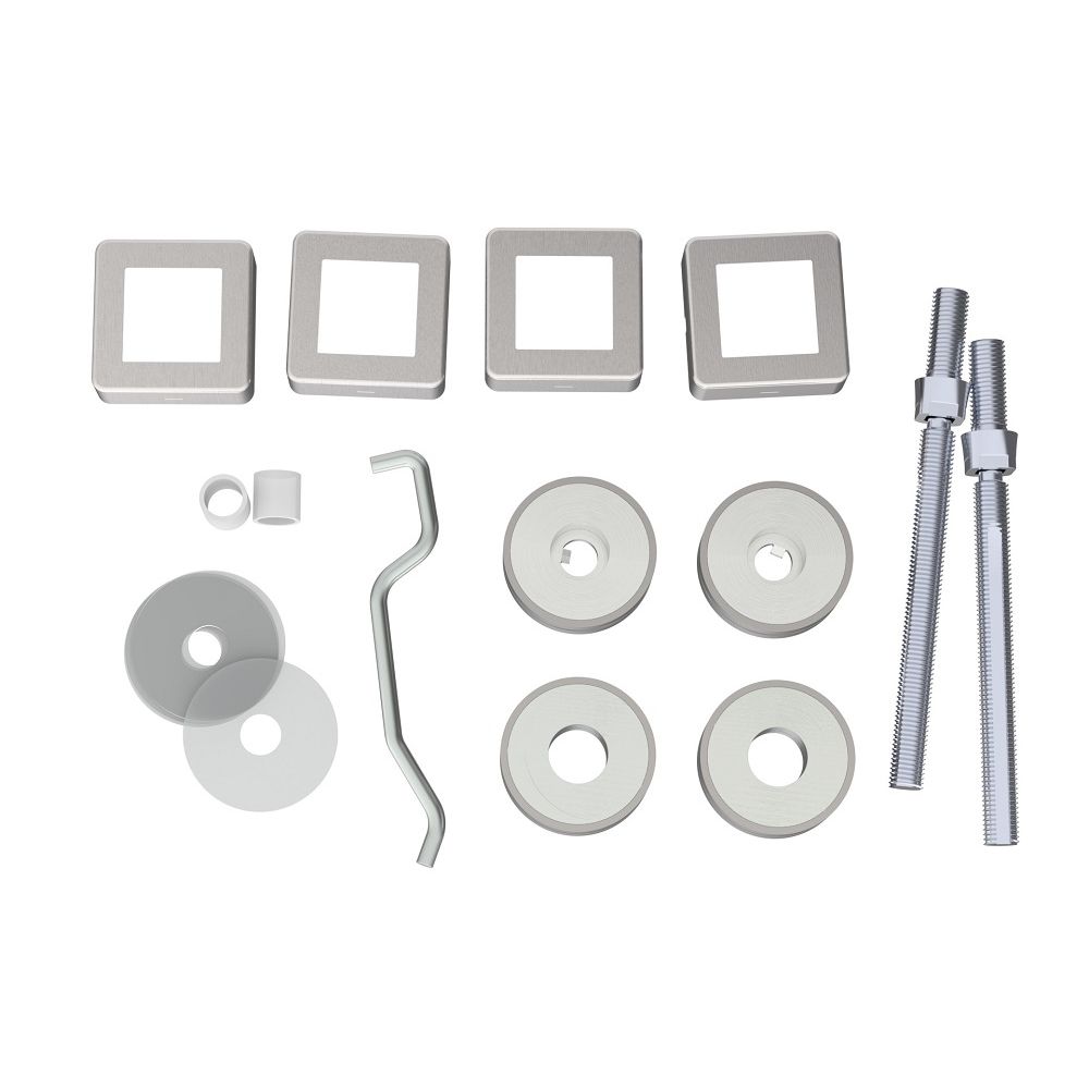 This is an image of Eurospec - Back To Back Fixing Pack - Square - Satin Stainless Steel available to order from T.H Wiggans Architectural Ironmongery in Kendal, quick delivery and discounted prices.