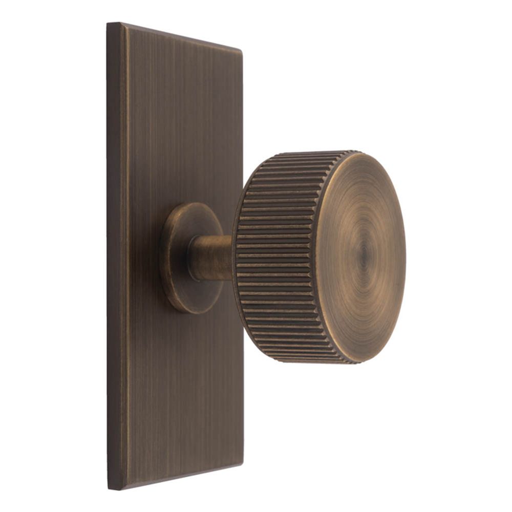 This is an image of a Carlisle Brass - Lines Radio Knob on Backplate that is availble to order from T.H Wiggans Architectural Ironmongery in Kendal in Kendal.