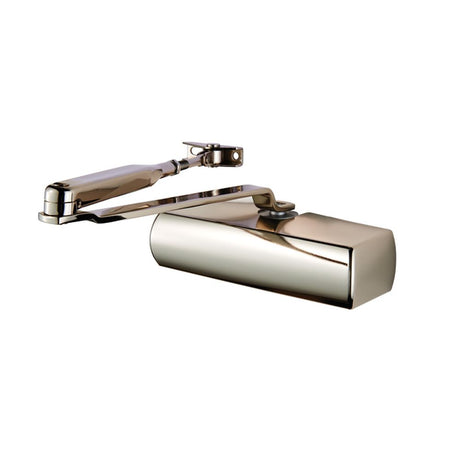 This is an image of Eurospec - Plated Full Cover Overhead Door Closer SNP - Satin Nickel Plated available to order from T.H Wiggans Architectural Ironmongery in Kendal, quick delivery and discounted prices.