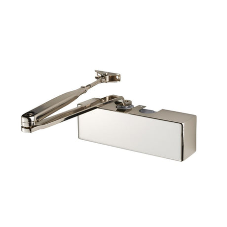 This is an image of Eurospec - Overhead Door Closer En2-4 C/W Bc Fig 6 Bracket Full Cover And Armset available to order from T.H Wiggans Architectural Ironmongery in Kendal, quick delivery and discounted prices.