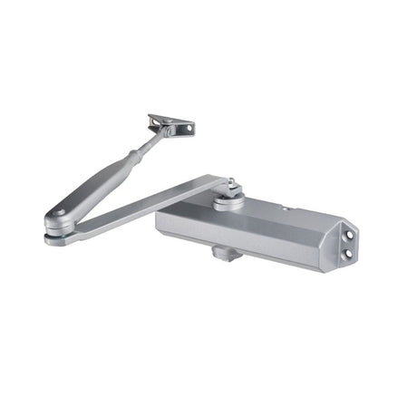 This is an image of Eurospec - Overhead Door Closer En2-4 C/W Bc Fig 6 Bracket En1154 available to order from T.H Wiggans Architectural Ironmongery in Kendal, quick delivery and discounted prices.