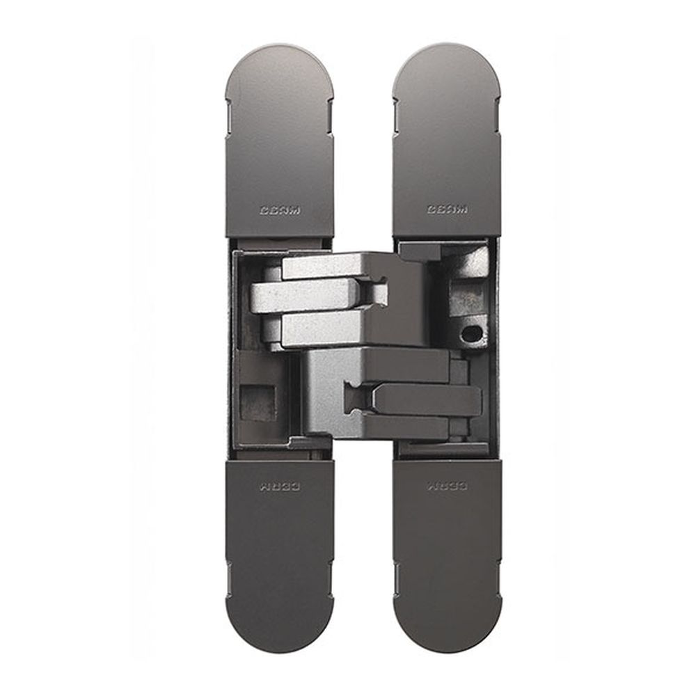This is an image of a Eurospec - 100mm Ceam 3D Concealed Hinge 1130 - Black Nickel that is availble to order from T.H Wiggans Architectural Ironmongery in in Kendal.