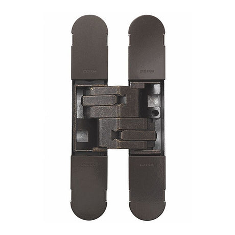 This is an image of a Eurospec - 100mm Ceam 3D Concealed Hinge 1131 - Bronze Plated that is availble to order from T.H Wiggans Architectural Ironmongery in in Kendal.