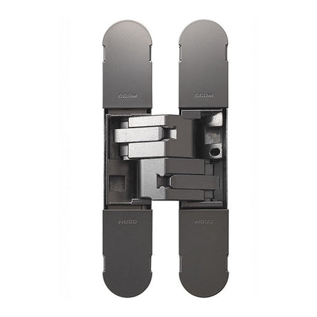 This is an image of a Eurospec - 100mm Ceam 3D Concealed Hinge 1230 - Black Nickel that is availble to order from T.H Wiggans Architectural Ironmongery in in Kendal.
