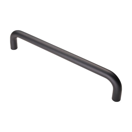 This is an image of Eurospec - 19mm D Pull Handle 300mm Centres - Matt Black available to order from T.H Wiggans Architectural Ironmongery in Kendal, quick delivery and discounted prices.