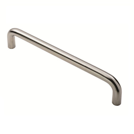 This is an image of Eurospec - 19mm D Pull Handle, 450mm Centres - Satin Stainless Steel available to order from T.H Wiggans Architectural Ironmongery in Kendal, quick delivery and discounted prices.
