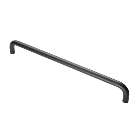 This is an image of Eurospec - 19mm D Pull Handle, 450mm Centres - Matt Black available to order from T.H Wiggans Architectural Ironmongery in Kendal, quick delivery and discounted prices.