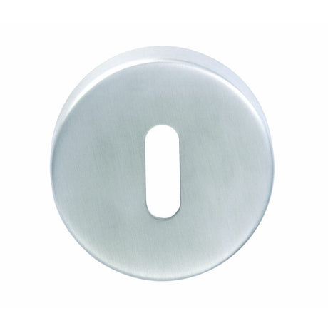This is an image of Eurospec - Standard Lock Escutcheon - Satin Stainless Steel available to order from T.H Wiggans Architectural Ironmongery in Kendal, quick delivery and discounted prices.