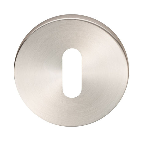 This is an image of Eurospec - Standard Profile Escutcheon - Satin Stainless Steel available to order from T.H Wiggans Architectural Ironmongery in Kendal, quick delivery and discounted prices.