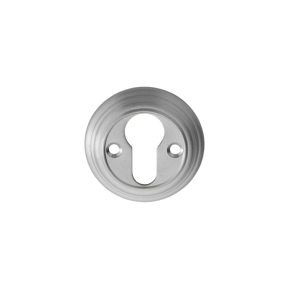 This is an image of Carlisle Brass - Delamain Euro Profile Escutcheon - Satin Chrome available to order from T.H Wiggans Architectural Ironmongery in Kendal, quick delivery and discounted prices.