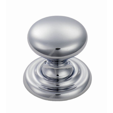 This is an image of a FTD - Victorian Knob 32mm - Polished Chrome that is availble to order from T.H Wiggans Architectural Ironmongery in Kendal in Kendal.