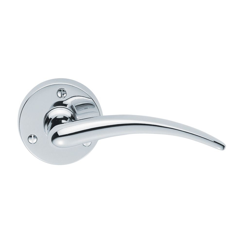 This is an image of Carlisle Brass - Victorian Wing Lever on Round Rose - Polished Chrome available to order from T.H Wiggans Architectural Ironmongery in Kendal, quick delivery and discounted prices.