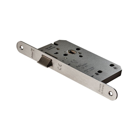 This is an image of a Eurospec - Din Latch Radius - Satin Stainless Steel that is availble to order from T.H Wiggans Architectural Ironmongery in Kendal.