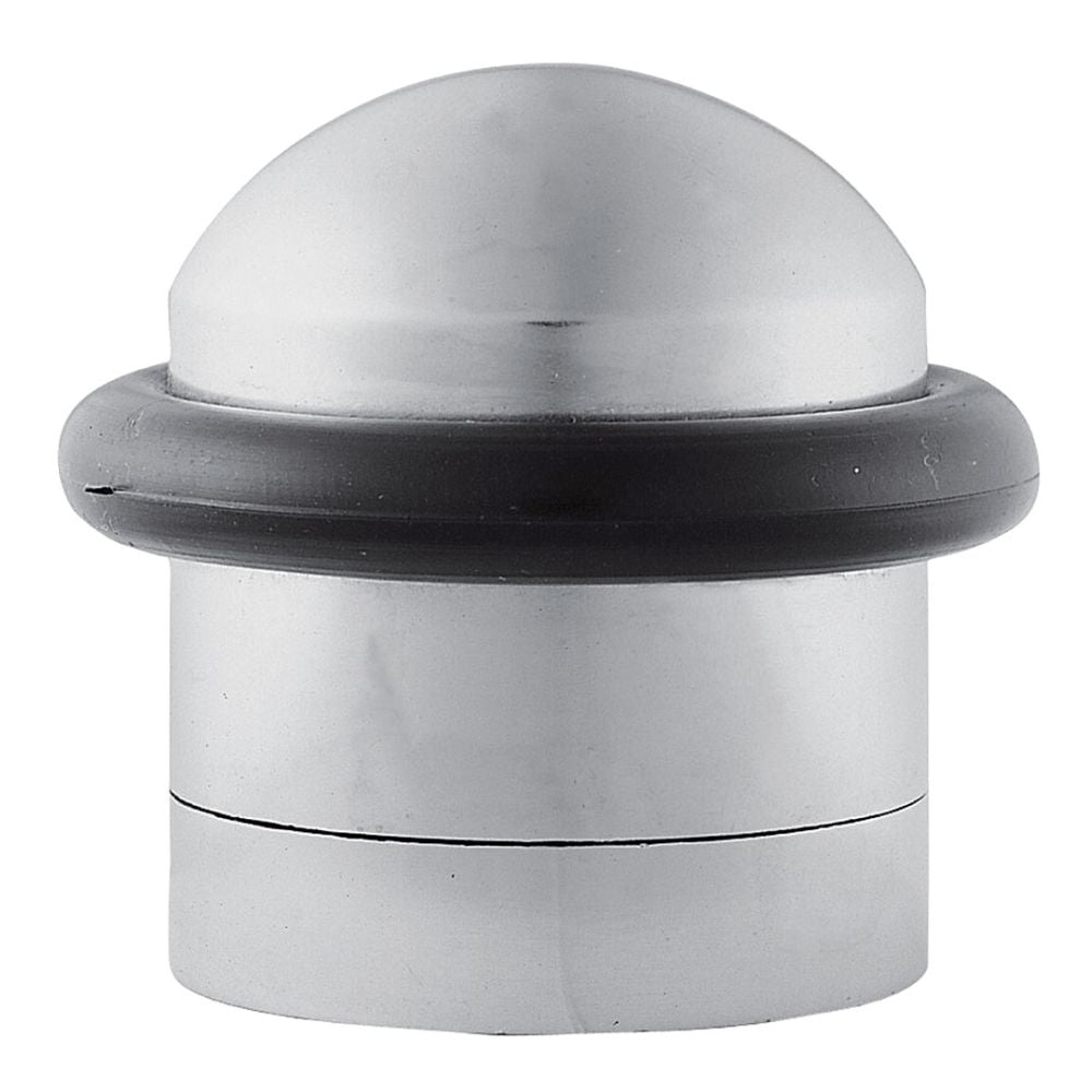 This is an image of Carlisle Brass - Floor Mounted Door Stop - Satin Chrome available to order from T.H Wiggans Architectural Ironmongery in Kendal, quick delivery and discounted prices.
