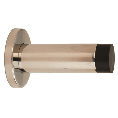 This is an image of Eurospec - Steelworx Wall Mounted Door Stop 76mm - Bright Stainless Steel available to order from T.H Wiggans Architectural Ironmongery in Kendal, quick delivery and discounted prices.