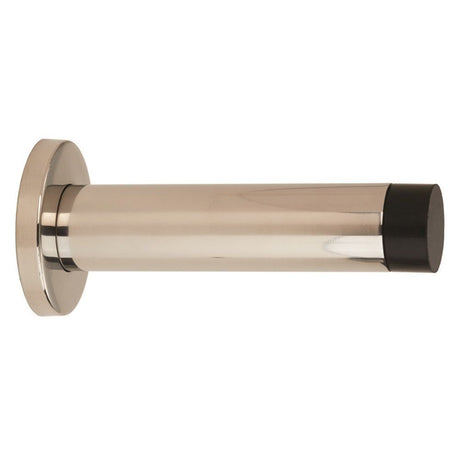 This is an image of Eurospec - Steelworx Wall Mounted Door Stop 102mm - Bright Stainless Steel available to order from T.H Wiggans Architectural Ironmongery in Kendal, quick delivery and discounted prices.