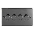 This is an image showing Eurolite Concealed 6mm 4 Gang Dimmer - Black Nickel (With Black Trim) ecbn4dled available to order from T.H. Wiggans Ironmongery in Kendal, quick delivery and discounted prices.