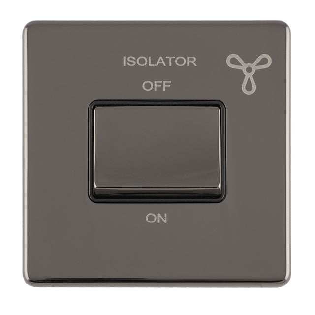 This is an image showing Eurolite Concealed 3mm 6Amp Fan Isolator Switch - Black Nickel (With Black Trim) ecbnfswb available to order from T.H. Wiggans Ironmongery in Kendal, quick delivery and discounted prices.