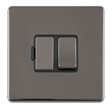This is an image showing Eurolite Concealed 3mm 13Amp Switched Fuse Spur With Flex Outlet - Black Nickel (With Black Trim) ecbnswfb available to order from T.H. Wiggans Ironmongery in Kendal, quick delivery and discounted prices.