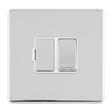This is an image showing Eurolite Concealed 3mm 13Amp Switched Fuse Spur - Polished Chrome (With White Trim) ecpcswfw available to order from T.H. Wiggans Ironmongery in Kendal, quick delivery and discounted prices.