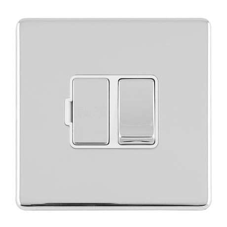 This is an image showing Eurolite Concealed 3mm 13Amp Switched Fuse Spur - Polished Chrome (With White Trim) ecpcswfw available to order from T.H. Wiggans Ironmongery in Kendal, quick delivery and discounted prices.