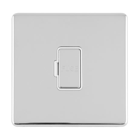 This is an image showing Eurolite Concealed 3mm 13Amp Unswitched Fuse Spur - Polished Chrome (With White Trim) ecpcuswfw available to order from T.H. Wiggans Ironmongery in Kendal, quick delivery and discounted prices.
