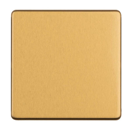 This is an image showing Eurolite Concealed 3mm Single Blank Plate - Satin Brass ecsb1bb available to order from T.H. Wiggans Ironmongery in Kendal, quick delivery and discounted prices.