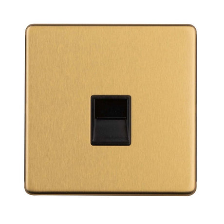 This is an image showing Eurolite Concealed 3mm Telephone Master - Satin Brass ecsb1mb available to order from T.H. Wiggans Ironmongery in Kendal, quick delivery and discounted prices.