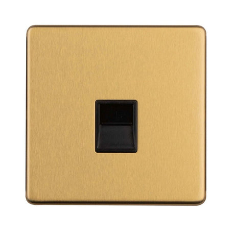 This is an image showing Eurolite Concealed 3mm Telephone Slave - Satin Brass ecsb1slb available to order from T.H. Wiggans Ironmongery in Kendal, quick delivery and discounted prices.