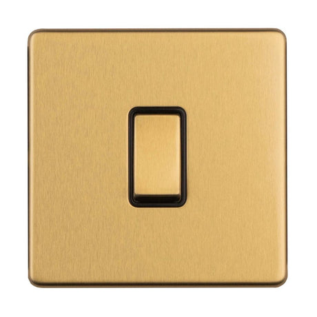 This is an image showing Eurolite Concealed 3mm 1 Gang 20Amp Switch - Satin Brass ecsb20adpswb available to order from T.H. Wiggans Ironmongery in Kendal, quick delivery and discounted prices.