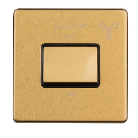 This is an image showing Eurolite Concealed 3mm 6Amp fan Isolator Switch - Satin Brass ecsbfswb available to order from T.H. Wiggans Ironmongery in Kendal, quick delivery and discounted prices.