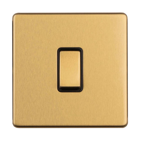 This is an image showing Eurolite Concealed 3mm 1 Gang Intermediate Switch - Satin Brass ecsbintb available to order from T.H. Wiggans Ironmongery in Kendal, quick delivery and discounted prices.