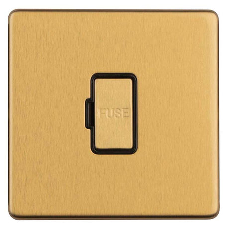 This is an image showing Eurolite Concealed 3mm 13Amp Un-Switched Fuse Spur - Satin Brass ecsbuswfb available to order from T.H. Wiggans Ironmongery in Kendal, quick delivery and discounted prices.