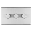 This is an image showing Eurolite Concealed 3mm 3 Gang Led Push On Off 2Way Dimmer - Stainless Steel (With Black Trim) ecss3dled available to order from T.H. Wiggans Ironmongery in Kendal, quick delivery and discounted prices.