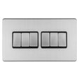 This is an image showing Eurolite Concealed 3mm 6 Gang 10Amp 2Way Switch - Stainless Steel (With Matching Trim) ecss6swb available to order from T.H. Wiggans Ironmongery in Kendal, quick delivery and discounted prices.