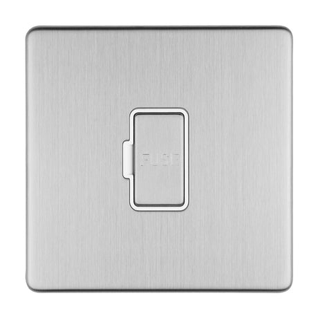 This is an image showing Eurolite Concealed 3mm 13Amp Unswitched Fuse Spur - Stainless Steel (With Matching Trim) ecssuswfw available to order from T.H. Wiggans Ironmongery in Kendal, quick delivery and discounted prices.