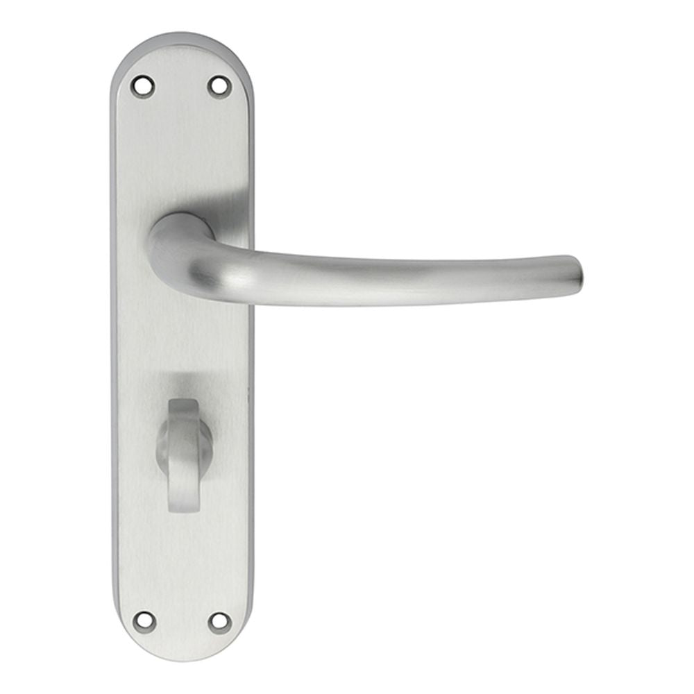 This is an image of Manital - Lilla Lever on WC Backplate - Satin Chrome available to order from T.H Wiggans Architectural Ironmongery in Kendal, quick delivery and discounted prices.