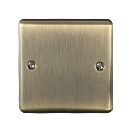 This is an image showing Eurolite Enhance Decorative Single Blank Plate - Antique Brass en1babb available to order from T.H. Wiggans Ironmongery in Kendal, quick delivery and discounted prices.